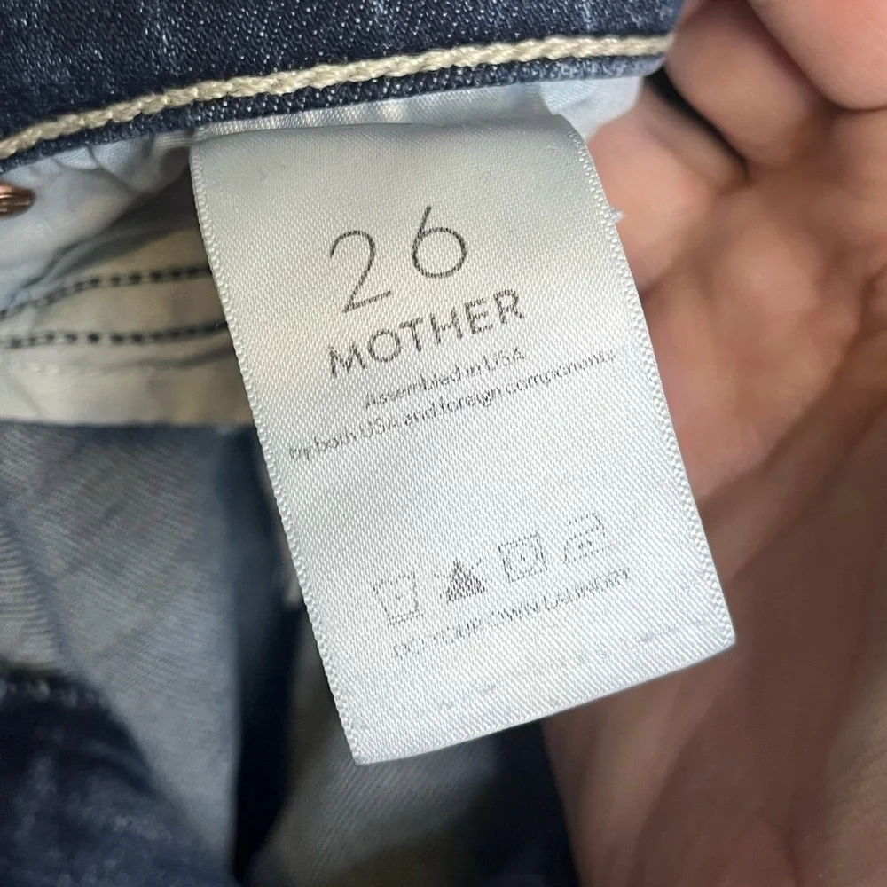 MOTHER Women’s Size 26 Pony Boy Ankle Fray Jeans in Bake Sale Brawl